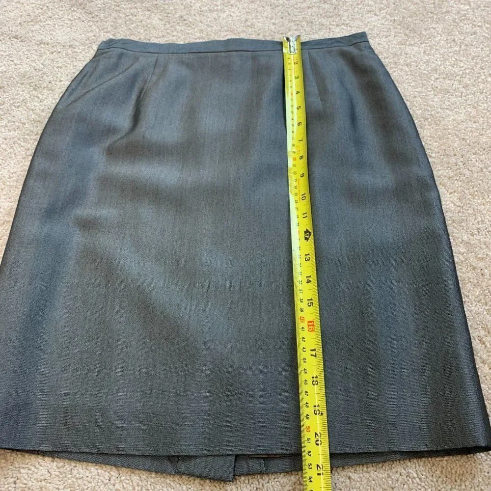 Philosophy Di Alberta ferretti Gray Silver Skirt Blazer Jacket Suit Sz 8